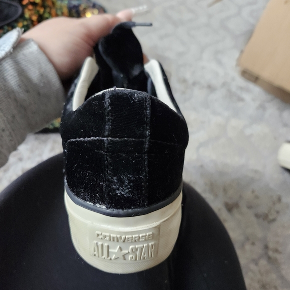 Black velour platform converse - Picture 7 of 9